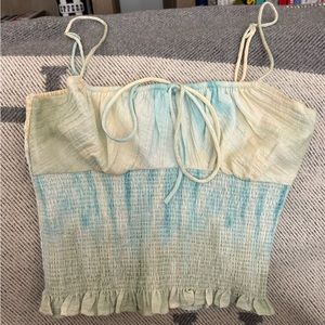 Zara tie-dye tank top with ruching